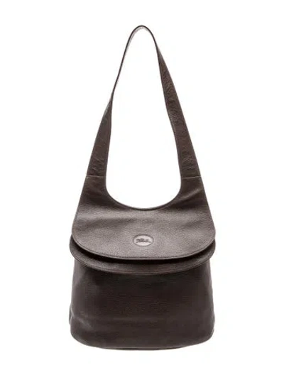 Pre-owned Longchamp Leather Hobo Vintage In Brown