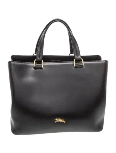 Pre-owned Longchamp Leather Honoré Medium In Black