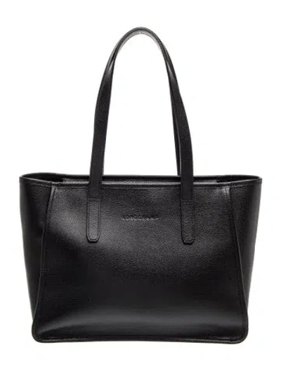 Pre-owned Longchamp Leather Le Foulonne In Black