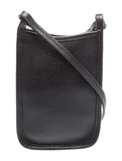 Pre-owned Longchamp Leather Le Foulonne Mini In Black