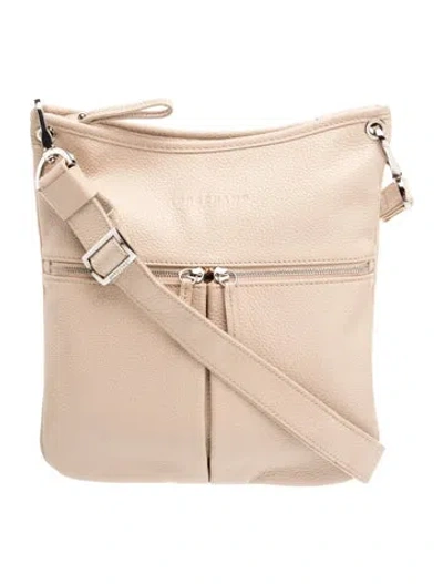 Pre-owned Longchamp Leather Le Foulonne In Neutrals
