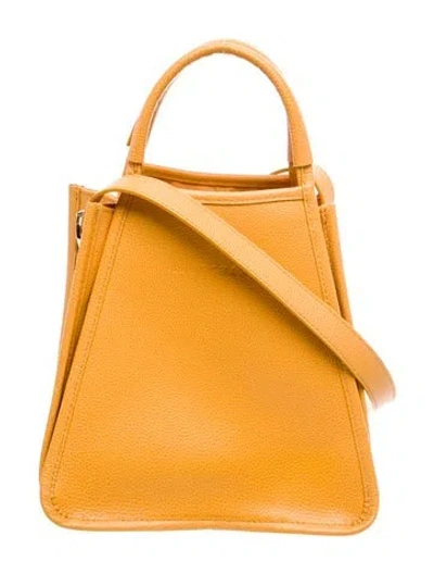 Pre-owned Longchamp Leather Le Foulonné S W/ Strap In Orange