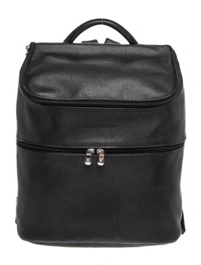Pre-owned Longchamp Leather Le Foulonne Vintage In Black
