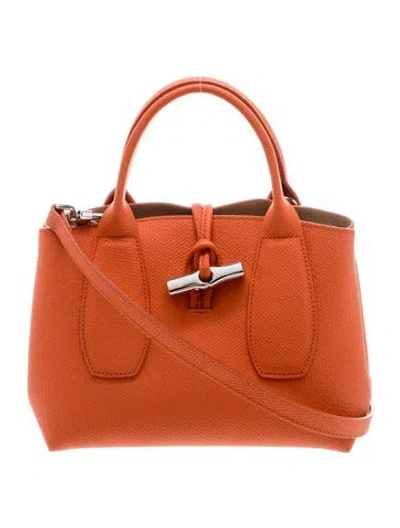 Pre-owned Longchamp Leather Le Roseau In Brown
