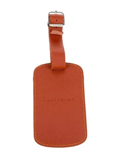 Pre-owned Longchamp Leather Luggage Tag In Brown