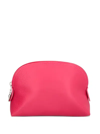 Longchamp Leather Make Up Bag In Pink