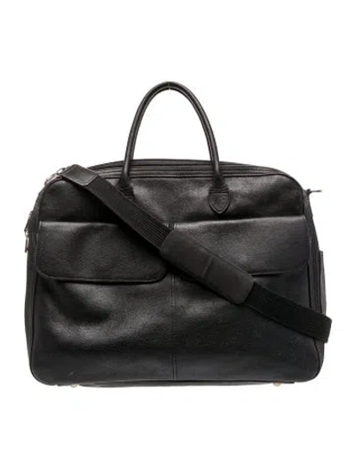 Pre-owned Longchamp Leather Messenger Bag In Black