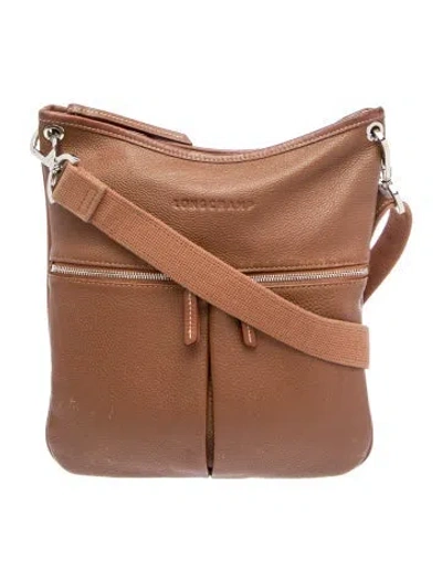 Pre-owned Longchamp Leather Messenger Bag In Brown