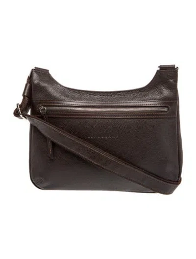 Pre-owned Longchamp Leather Messenger Bag In Brown