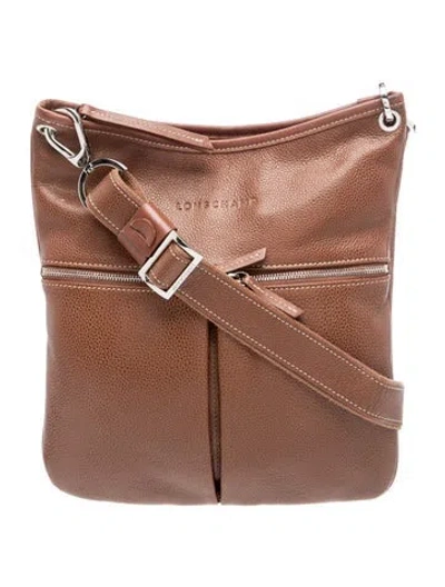 Pre-owned Longchamp Leather Messenger Bag In Brown