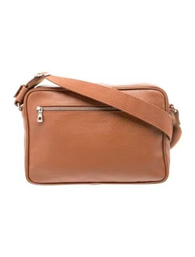 Pre-owned Longchamp Leather Messenger Bag In Brown