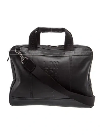 Pre-owned Longchamp Leather Messenger Bag In Gray