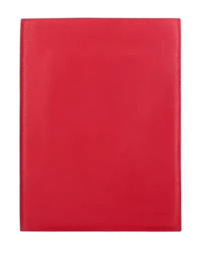 Longchamp Leather Notepad Cover In Red