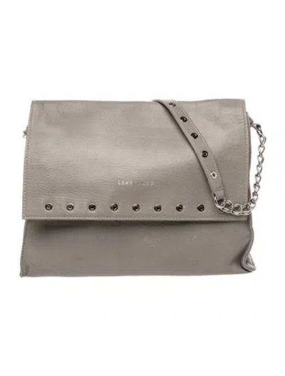 Pre-owned Longchamp Leather Paris Rocks Crossbody In Gray