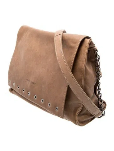 Pre-owned Longchamp Leather Paris Rocks In Neutral