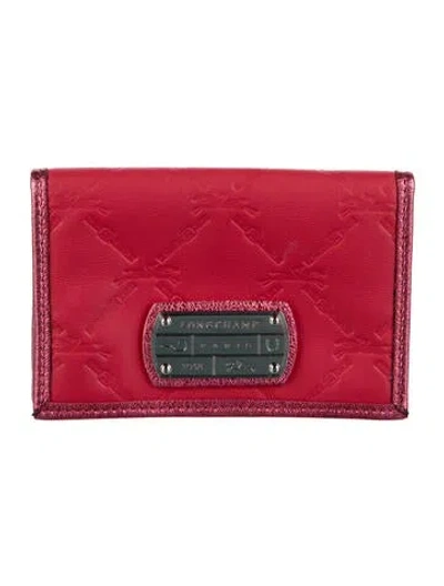Pre-owned Longchamp Leather Patterned Wallet In Pink
