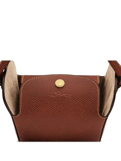 Longchamp Leather Popcorn Bag In Brown