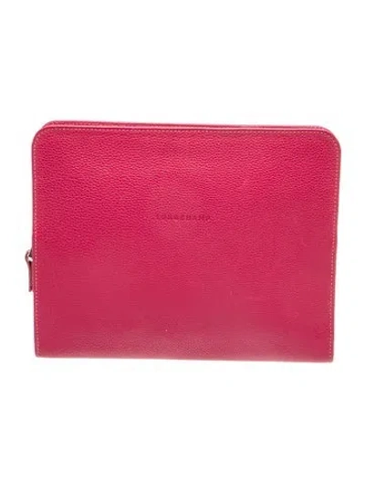 Pre-owned Longchamp Leather Portfolio In Pink