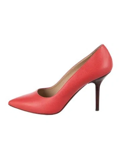 Pre-owned Longchamp Leather Pumps In Red