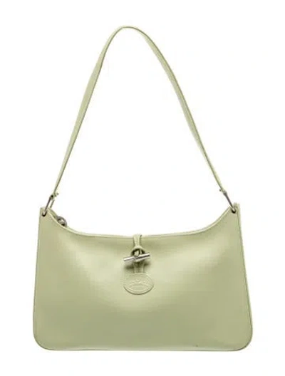 Pre-owned Longchamp Leather Roseau Vintage In Green