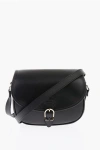 Longchamp Leather Saddle Bag In Black