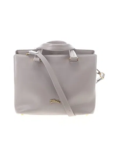 Pre-owned Longchamp Leather Satchel In Gray
