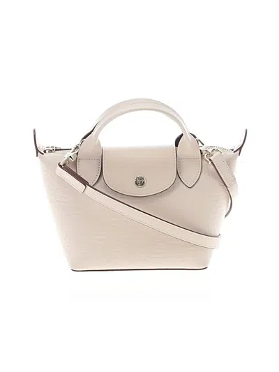Pre-owned Longchamp Leather Satchel In Ivory