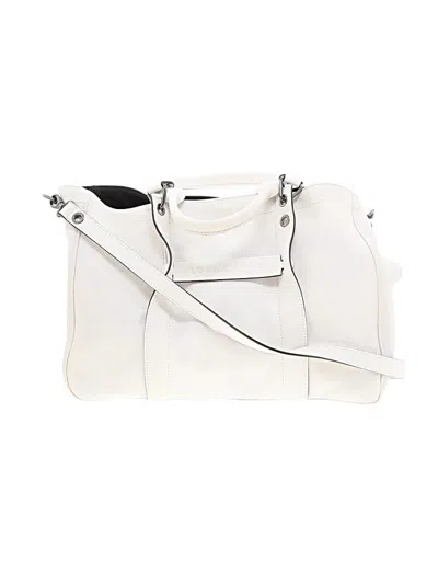 Pre-owned Longchamp Leather Satchel In White