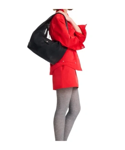 Longchamp Leather Shoulder Bag In Black