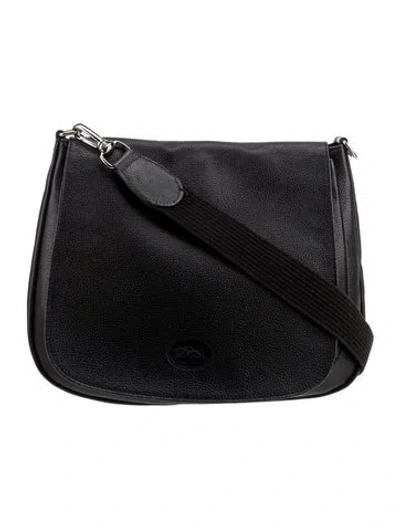 Pre-owned Longchamp Leather Shoulder Bag In Black