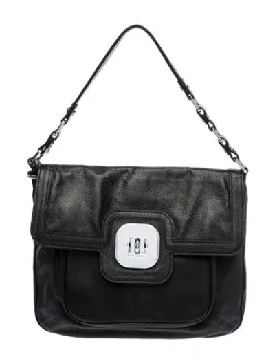 Pre-owned Longchamp Leather Shoulder Bag In Black