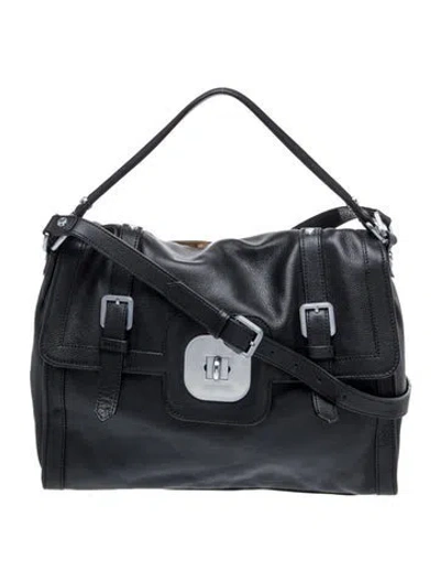 Pre-owned Longchamp Leather Shoulder Bag In Black