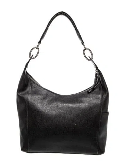 Pre-owned Longchamp Leather Shoulder Bag In Black