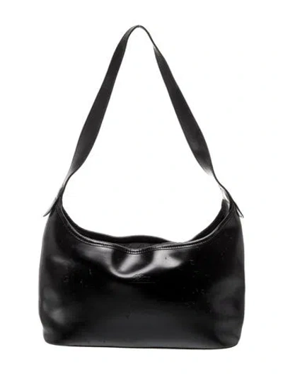 Pre-owned Longchamp Leather Shoulder Bag In Black
