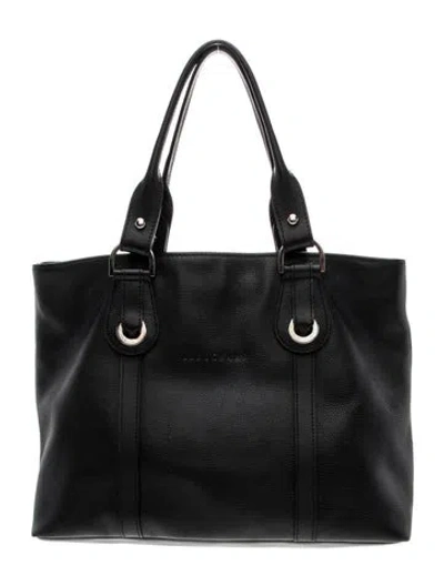 Pre-owned Longchamp Leather Shoulder Bag In Black