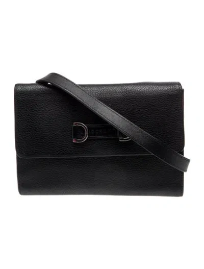 Pre-owned Longchamp Leather Shoulder Bag In Black