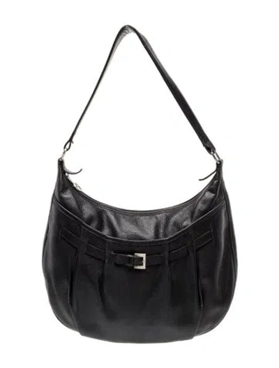 Pre-owned Longchamp Leather Shoulder Bag In Black