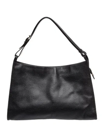Pre-owned Longchamp Leather Shoulder Bag In Black
