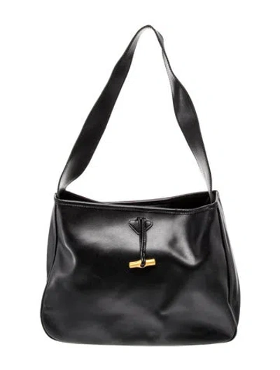 Pre-owned Longchamp Leather Shoulder Bag In Black
