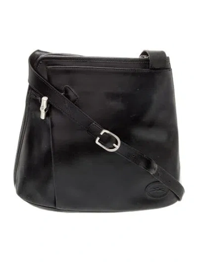 Pre-owned Longchamp Leather Shoulder Bag In Black