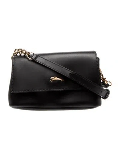 Pre-owned Longchamp Leather Shoulder Bag In Black