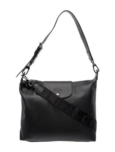 Pre-owned Longchamp Leather Shoulder Bag In Black