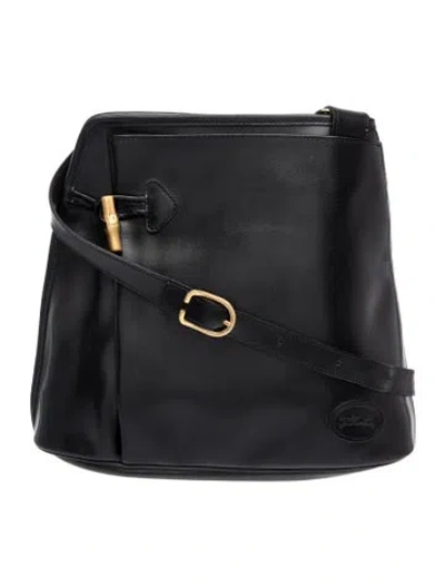 Pre-owned Longchamp Leather Shoulder Bag In Black