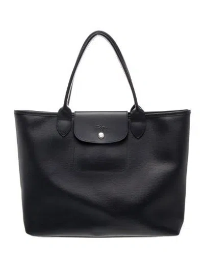 Pre-owned Longchamp Leather Shoulder Bag In Black