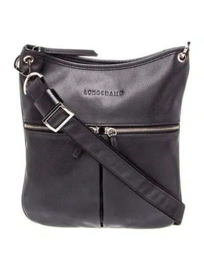Pre-owned Longchamp Leather Shoulder Bag In Black