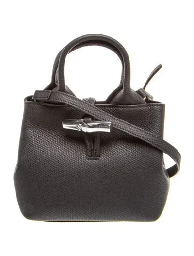 Pre-owned Longchamp Leather Shoulder Bag In Black