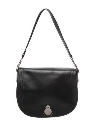 Pre-owned Longchamp Leather Shoulder Bag In Black