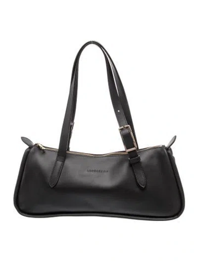 Pre-owned Longchamp Leather Shoulder Bag In Black