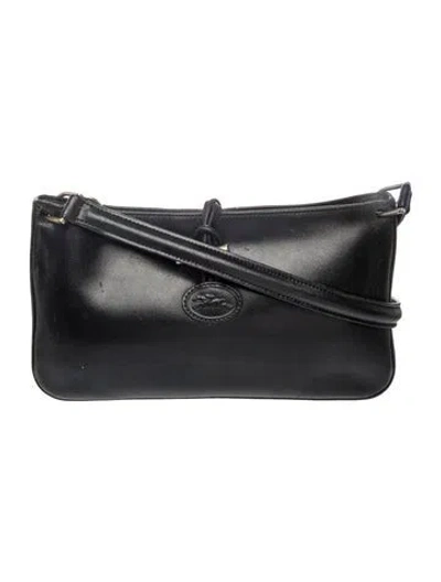 Pre-owned Longchamp Leather Shoulder Bag In Black