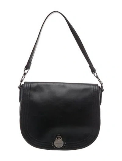 Pre-owned Longchamp Leather Shoulder Bag In Black